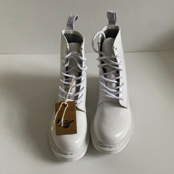 NWT Dr. Martens 1460 White Monochromatic Patent Leather Women's Boots Size 6 - Picture 5 of 16